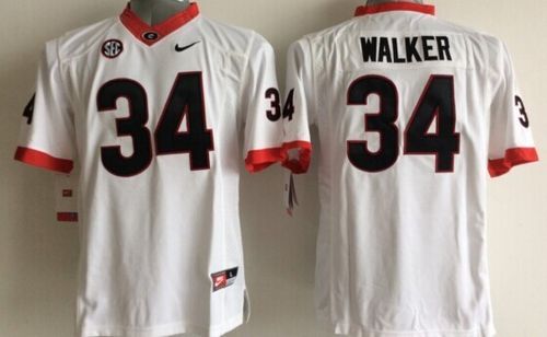Bulldogs #34 Herschel Walker White Stitched Youth NCAA Jersey - Click Image to Close